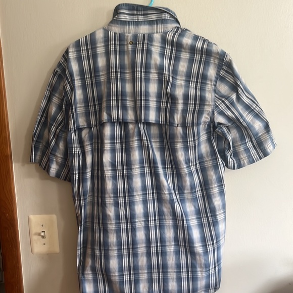 Carhartt Relaxed Fit Fishing Button Up Shirt Men L pockets Multicolor Plaid Top - Picture 4 of 6